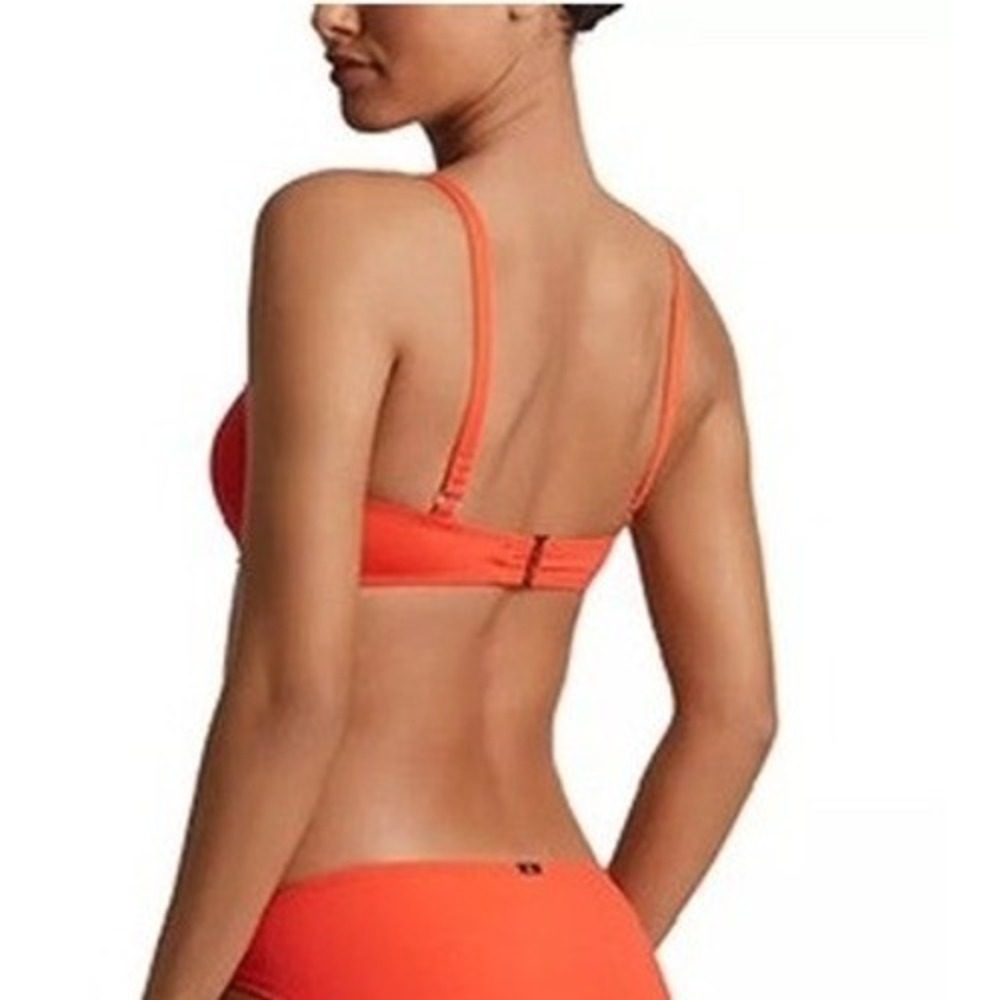 NWT Lauren Ralph Lauren Bikini Top Women Orange O-Ring Triangle 6 $95 - Picture 2 of 7